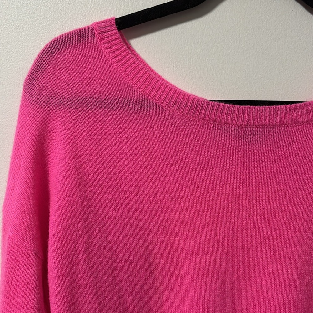 SKULL CASHMERE (XS) Pink Skull Sweater Soft Luxury Knit - Picture 4 of 13